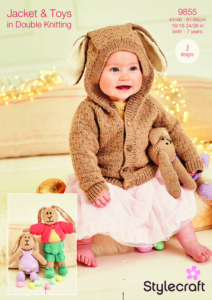 Stylecraft Bertie & Betty Bunny Toys & Jacket in DK 9855
