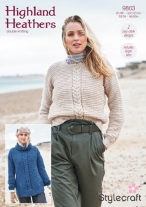 Stylecraft Round & Polo Neck Sweaters in Highland Heathers DK 9863