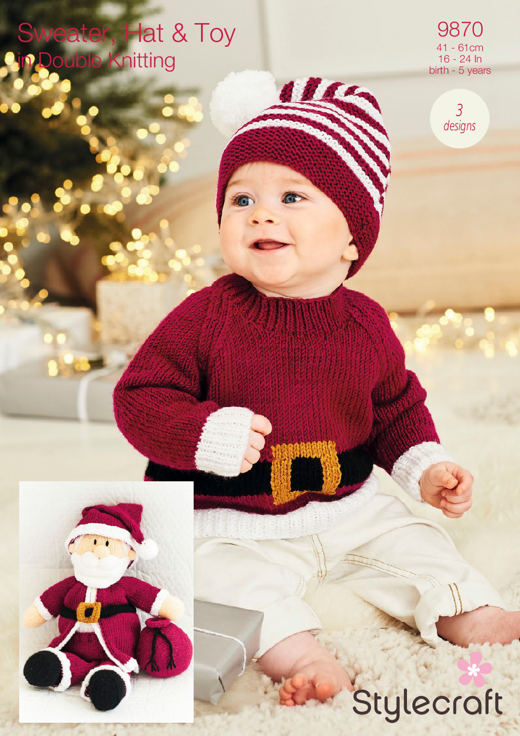 Stylecraft Santa Toy, Hat & Sweater in DK 9870