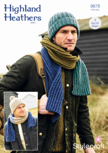 Stylecraft Hats & Scarves in Highland Heathers Aran 9878