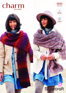 Stylecraft Shawls in Charm 4ply 9880