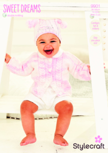 Stylecraft Cardigan, Hat & Mittens in Sweet Dreams DK 9901