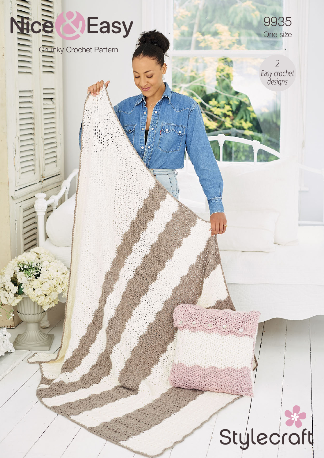 Stylecraft Blanket & Cushion in Softie 9935