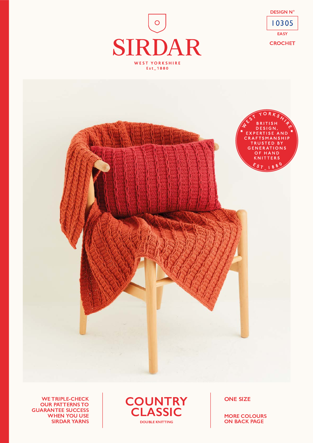 Crochet Blanket & Cushion in Sirdar Country Classic DK 10305