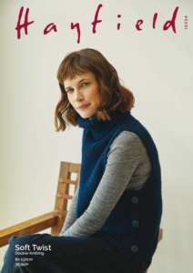 Roll Neck Rib Vest in Hayfield Soft Twist DK (10334)