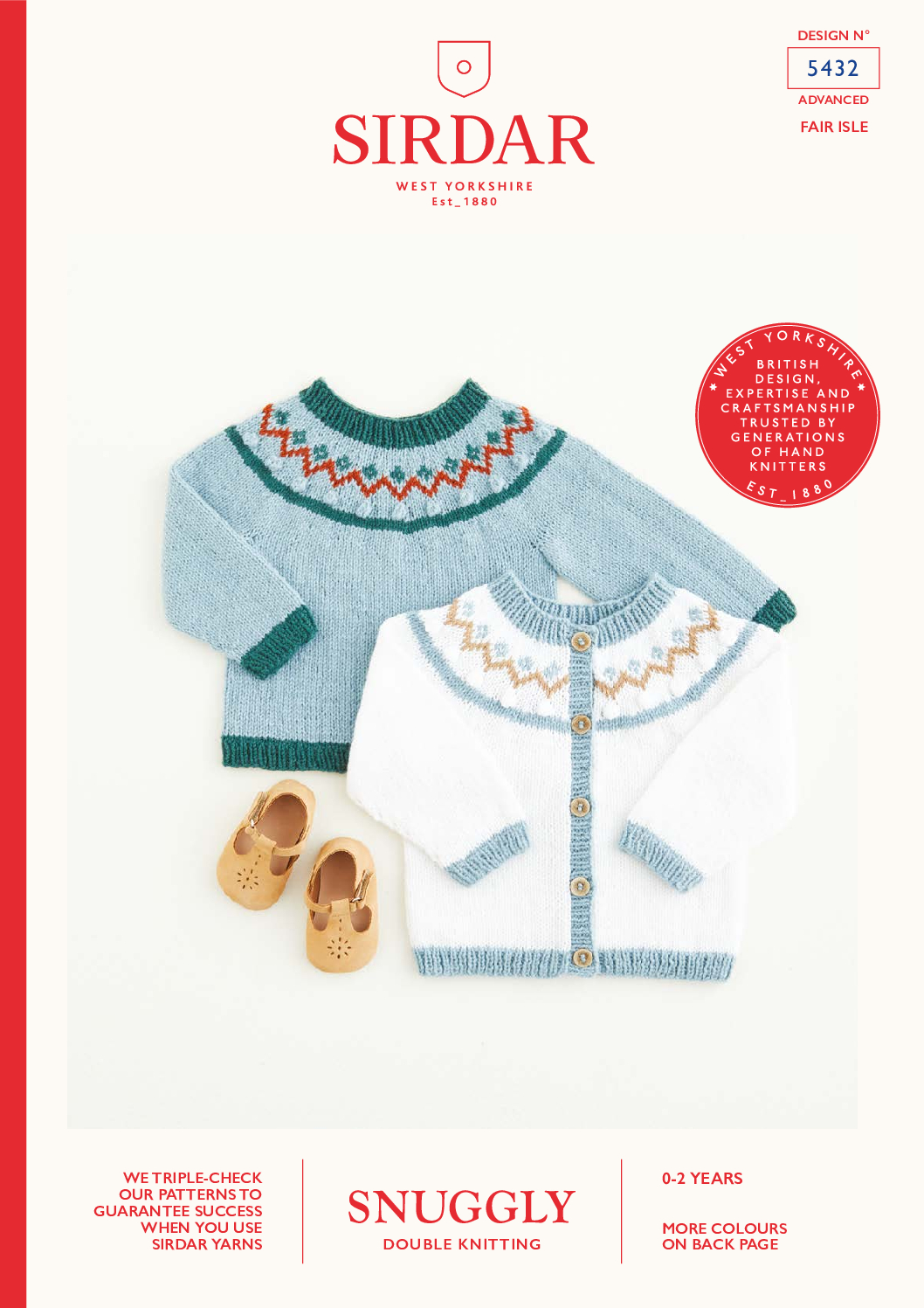 Forest Fair Isle Sweater & Cardigan in Sirdar Snuggly DK (5432)