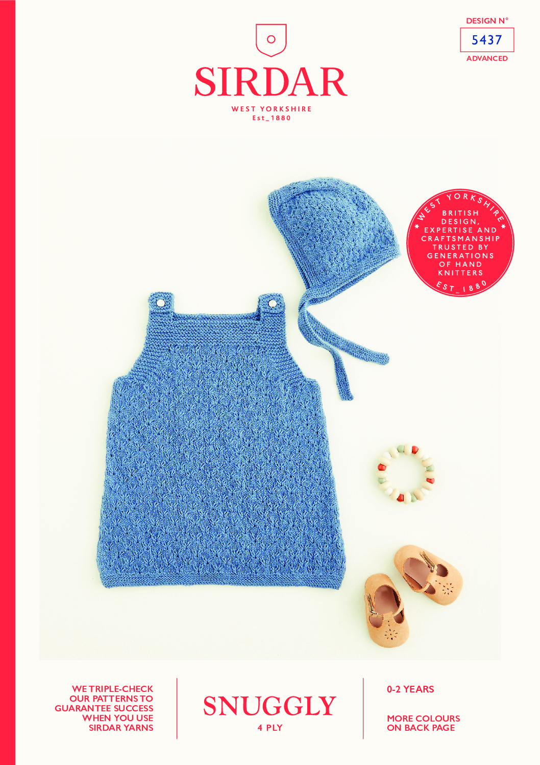 Flower Bud Dress & Bonnet in Sirdar Snuggly 4ply (5437)