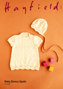 Spotty Dress & Bonnet in Hayfield Baby Bonus Spots (5447)