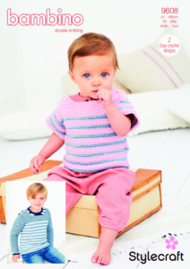 Stylecraft Crochet Striped Top & Sweater in Bambino DK (9608)