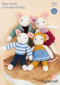 Stylecraft Mice Family in Bellissima DK & Bambino DK 9664
