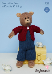 Stylecraft Knitted Bruno the Bear in DK 9670