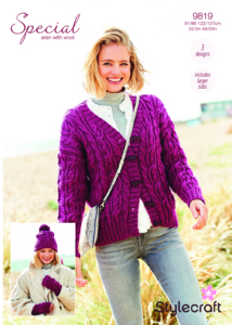 Stylecraft Cardigan, Hat & Gloves in Special Aran with Wool 9819