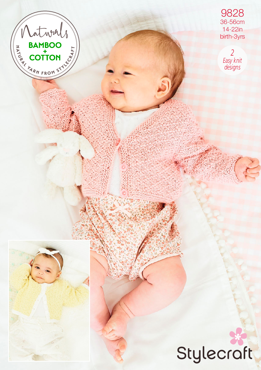 Stylecraft Cardigans in Naturals - Bamboo & Cotton DK 9828