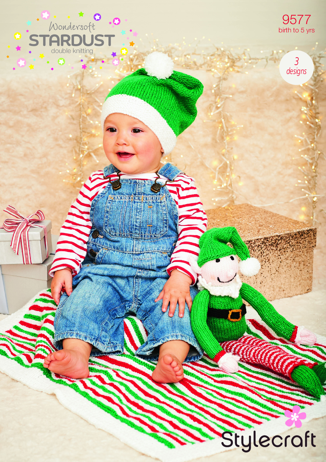 Stylecraft Elf Toy, Hat & Blanket in Wondersoft Stardust DK 9577