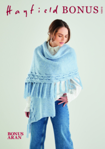 Tasselled Shawl in Hayfield Bonus Aran (10613)