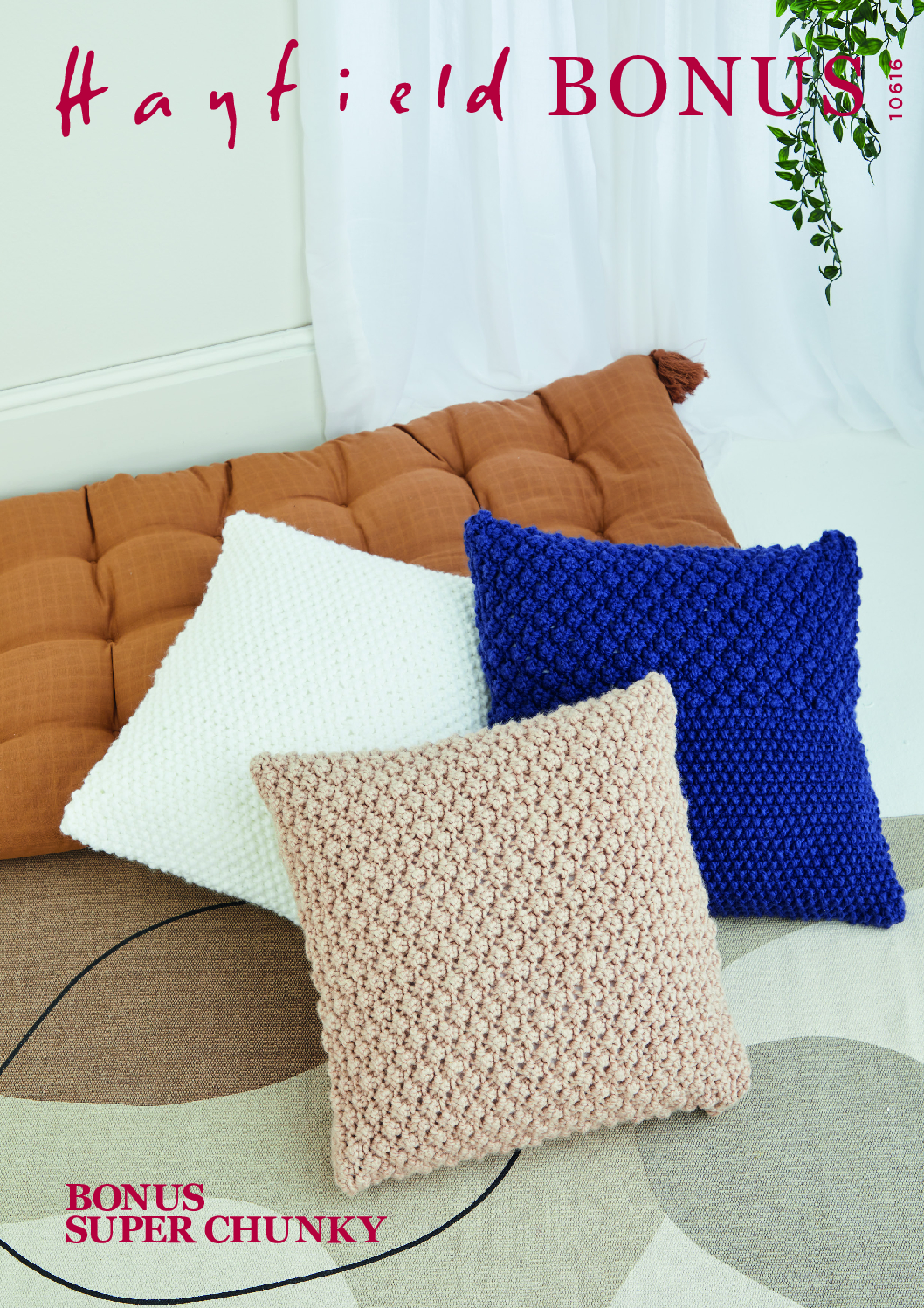 Two Stitch Cushions in Hayfield Bonus Super Chunky (10616)