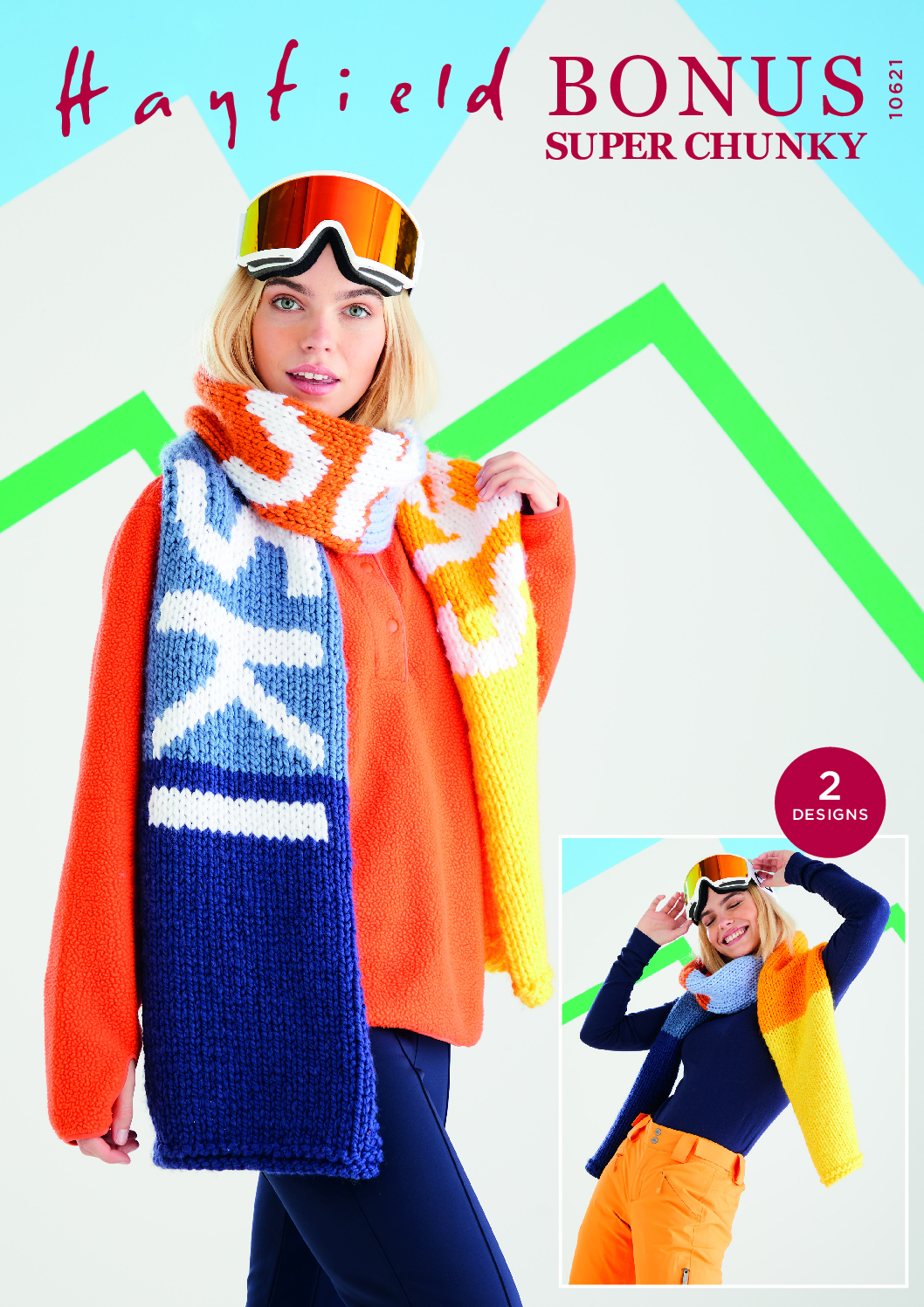 Ski Lift Scarves in Hayfield Bonus Super Chunky (10621)