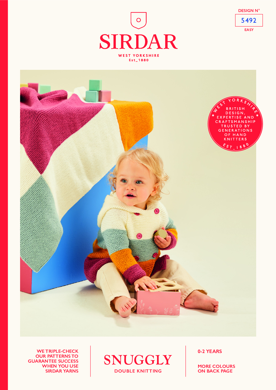 Colour Block Duffle Coat & Blanket in Sirdar Snuggly DK (5492)