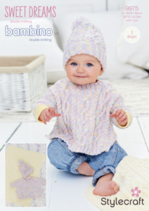 Stylecraft Poncho, Hat & Blanket Set in Sweet Dreams DK & Bambino DK 9975
