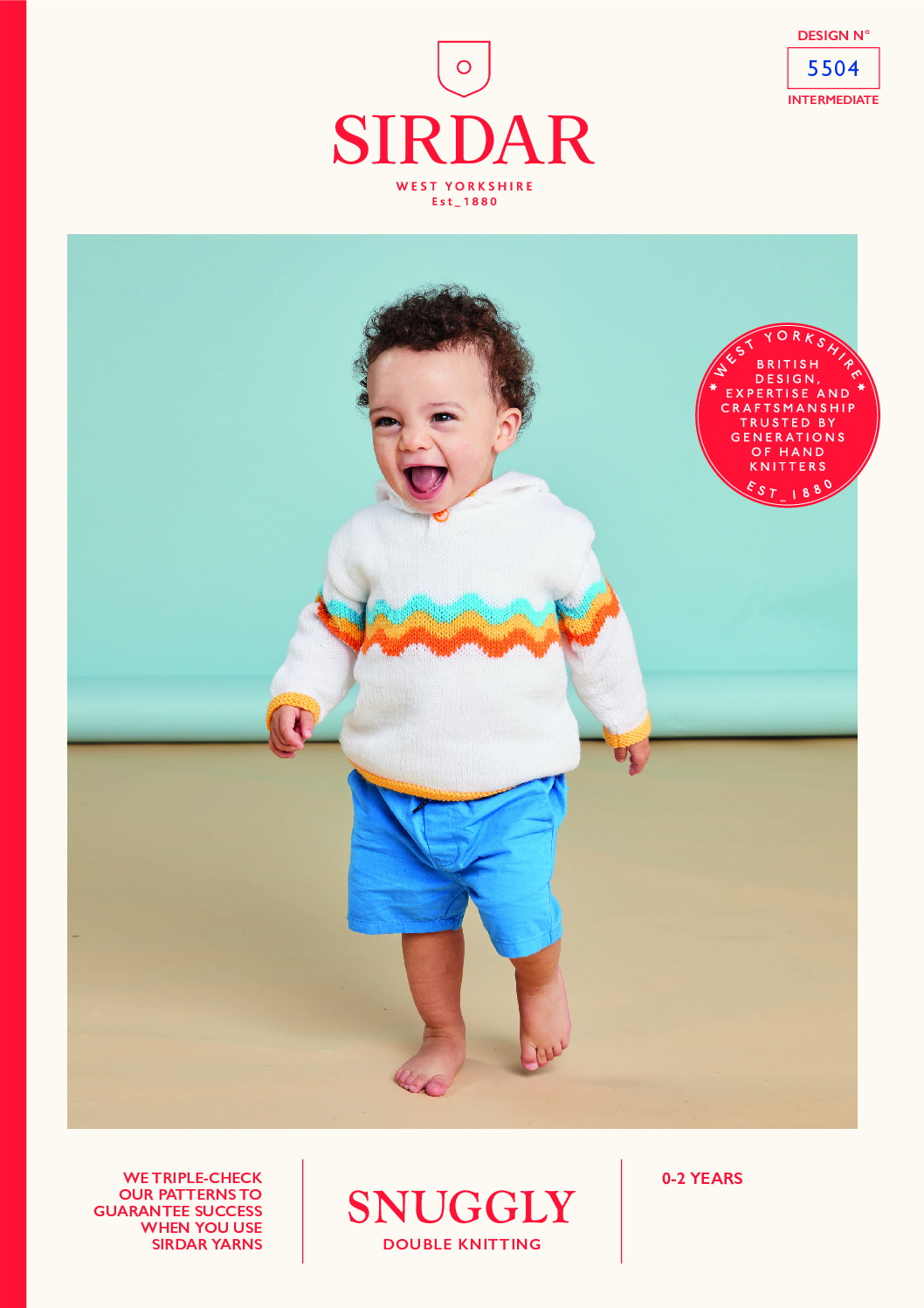 Rainbow Wave Hoodie in Sirdar Snuggly DK (5504)