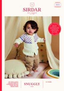 Plaid & Plain Cardi in Sirdar Snuggly 4ply (5515)