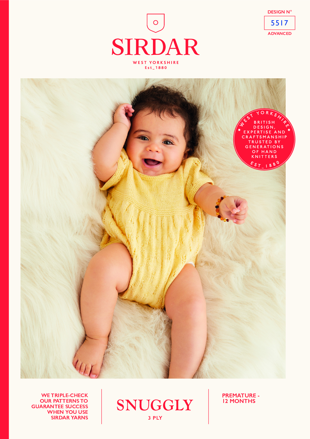 Little Lacy Baby Romper in Sirdar Snuggly 3ply (5517)