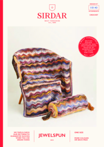 Crochet Wave Blanket & Bolster Cushion in Sirdar Jewelspun Aran (10143)