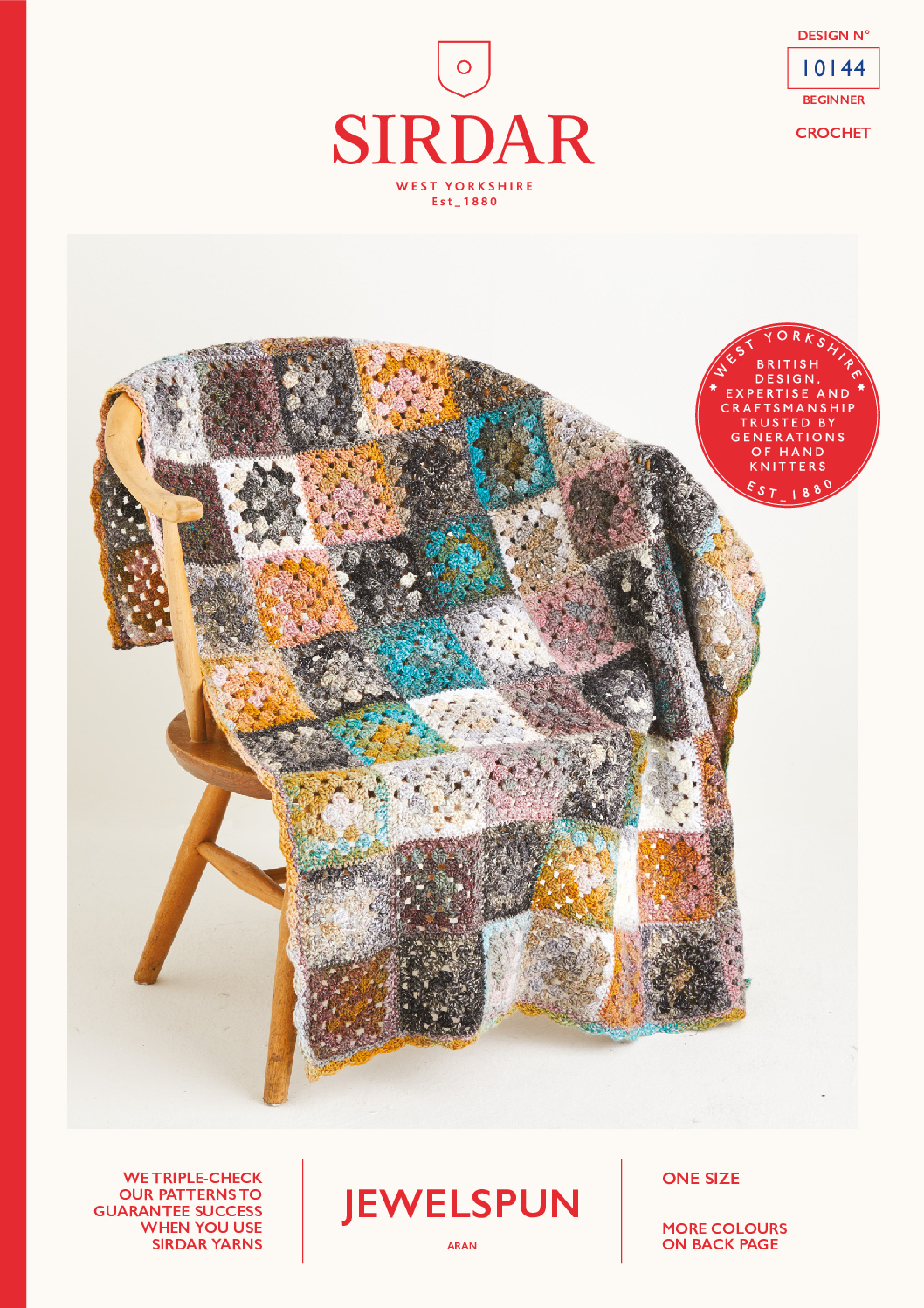 Crochet Granny Square Blanket in Sirdar Jewelspun Aran (10144)
