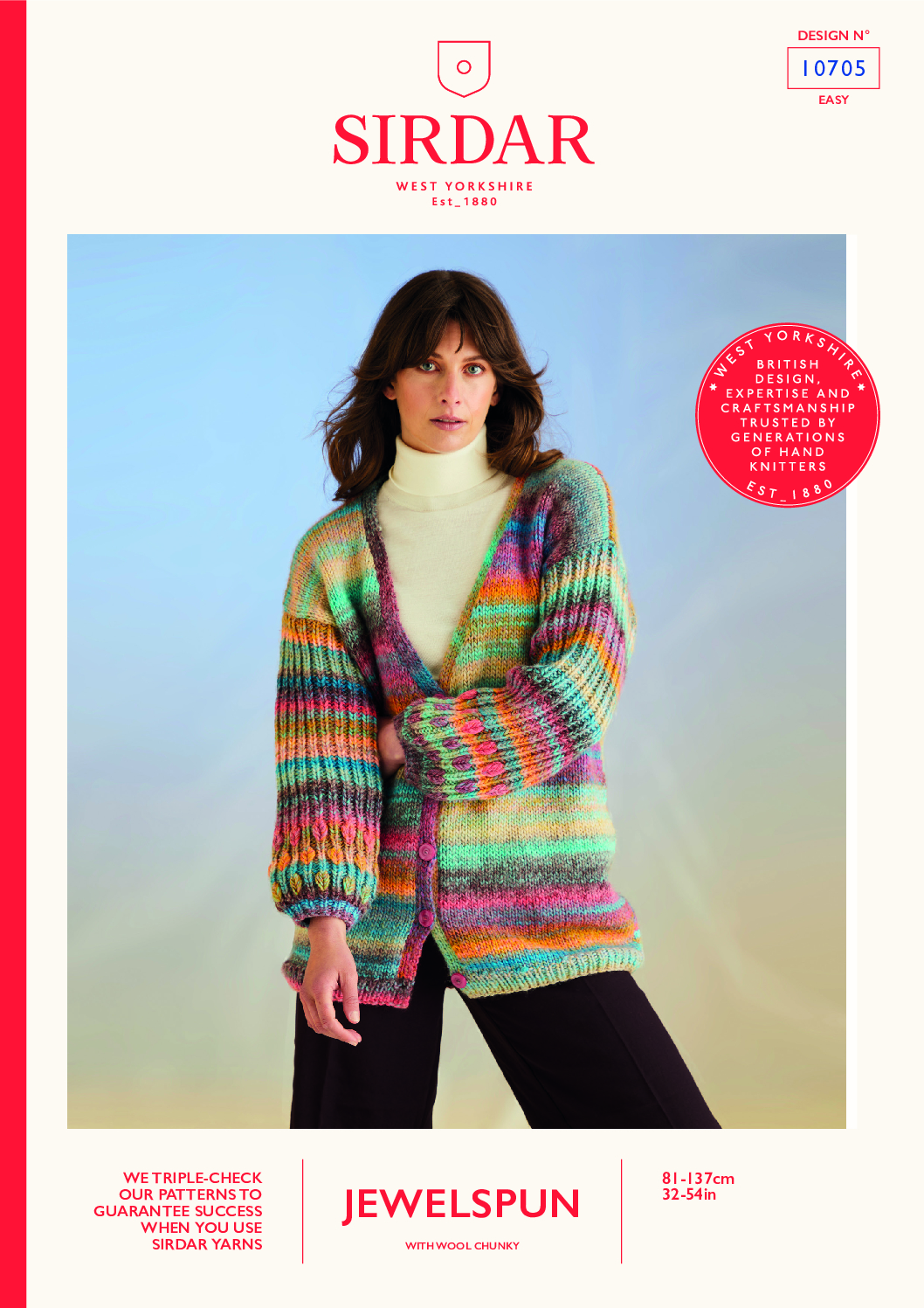 Coral Sleeve Cardigan in Sirdar Jewelspun with Wool Chunky (10705)