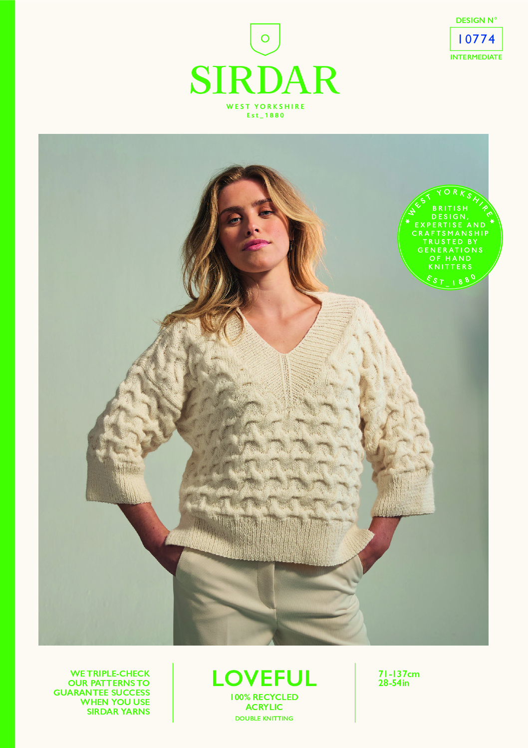 Shifting Sands Sweater in Sirdar Loveful 100% Recycled Acrylic DK (10774)