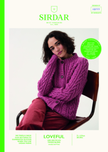 Classic Cable Cardigan in Sirdar Loveful 100% Recycled Tweed Blend DK (10777)