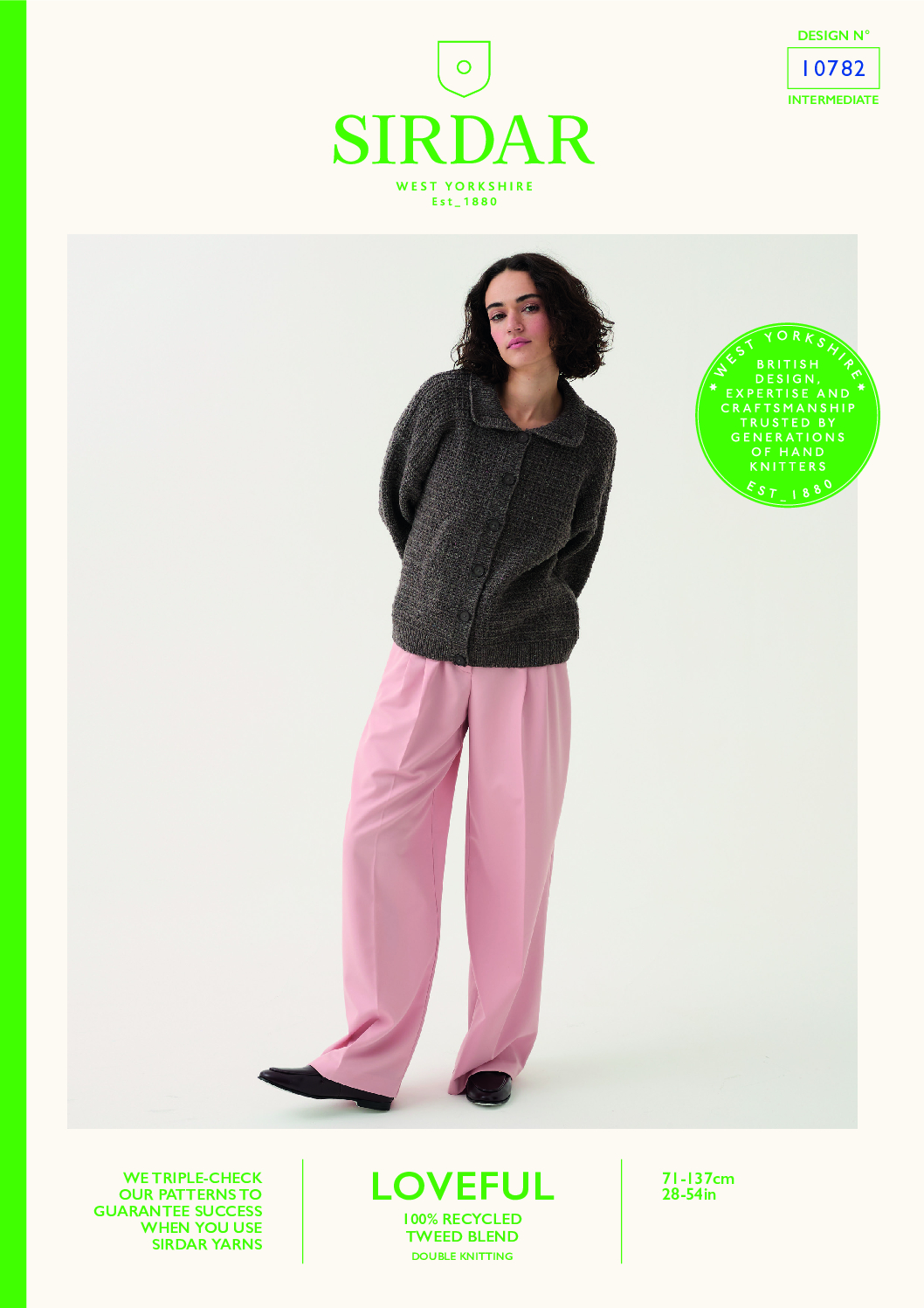 Heritage Collared Cardigan in Sirdar Loveful 100% Recycled Tweed Blend DK (10782)