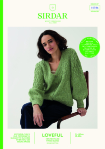 Diamond Cable Cardigan in Sirdar Loveful 100% Recycled Tweed Blend DK (10786)