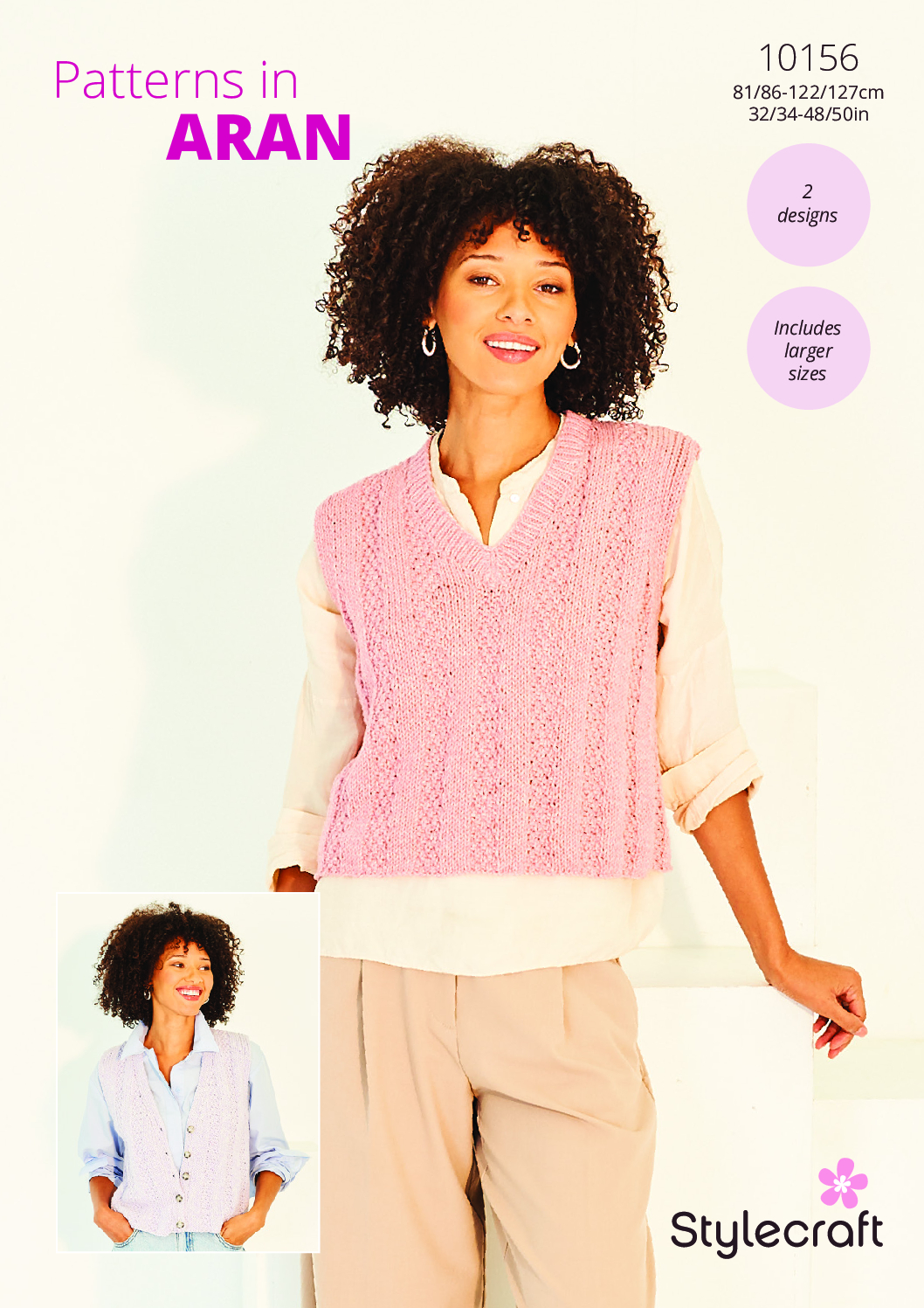 Stylecraft Tank & Waistcoat in Soft Pastels Aran 10156