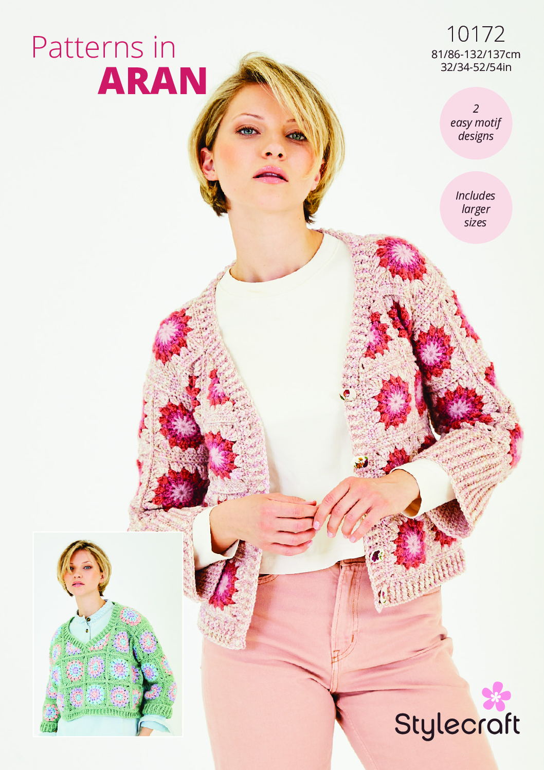 Stylecraft Crochet Sweater & Cardigan in Grace & Serene Aran 10172