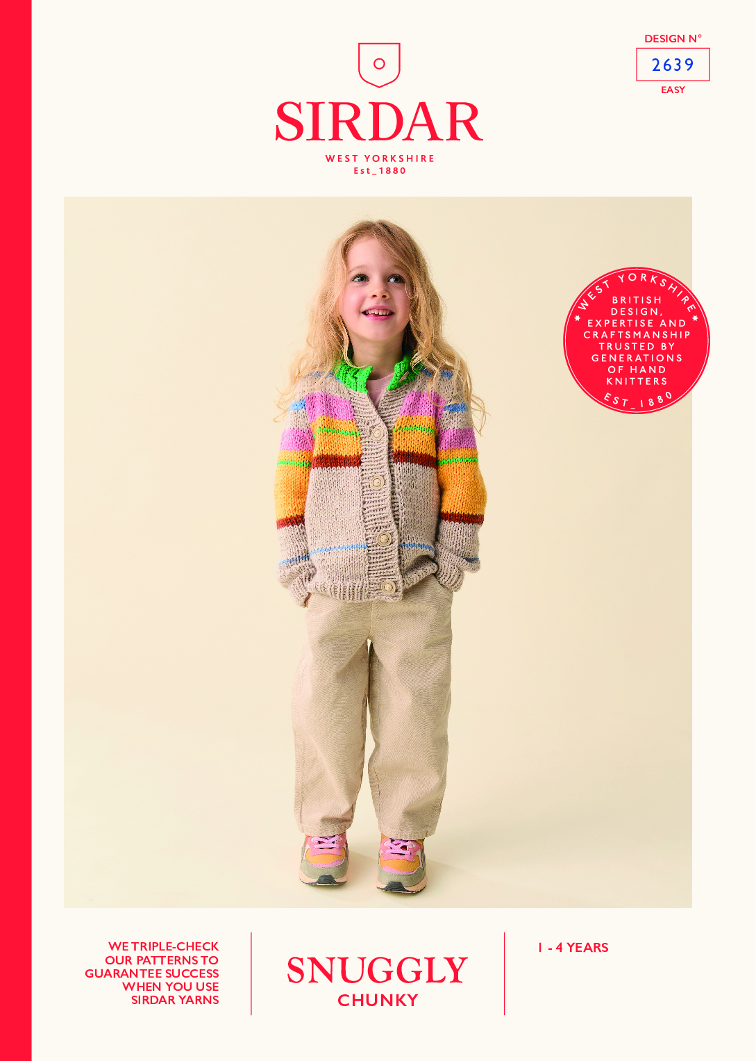 Scandi Striped Cardigan in Sirdar Snuggly Chunky (2639)