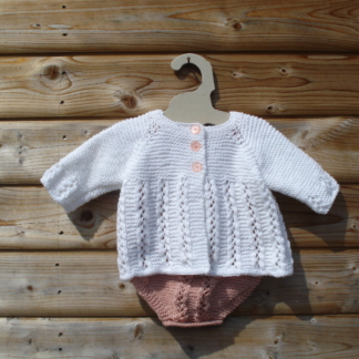 Baby Outfit 0-6 months - Dusky Pink & White
