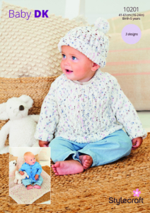 Stylecraft Sweater, Hat & Blanket in Bambino Dotty DK 10201