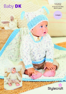 Stylecraft Sweater, Hat & Blanket in Bambino Dotty & Bambino DK 10202