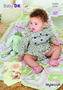 Stylecraft Crochet Blankets in Bambino Dotty & Bambino DK 10204