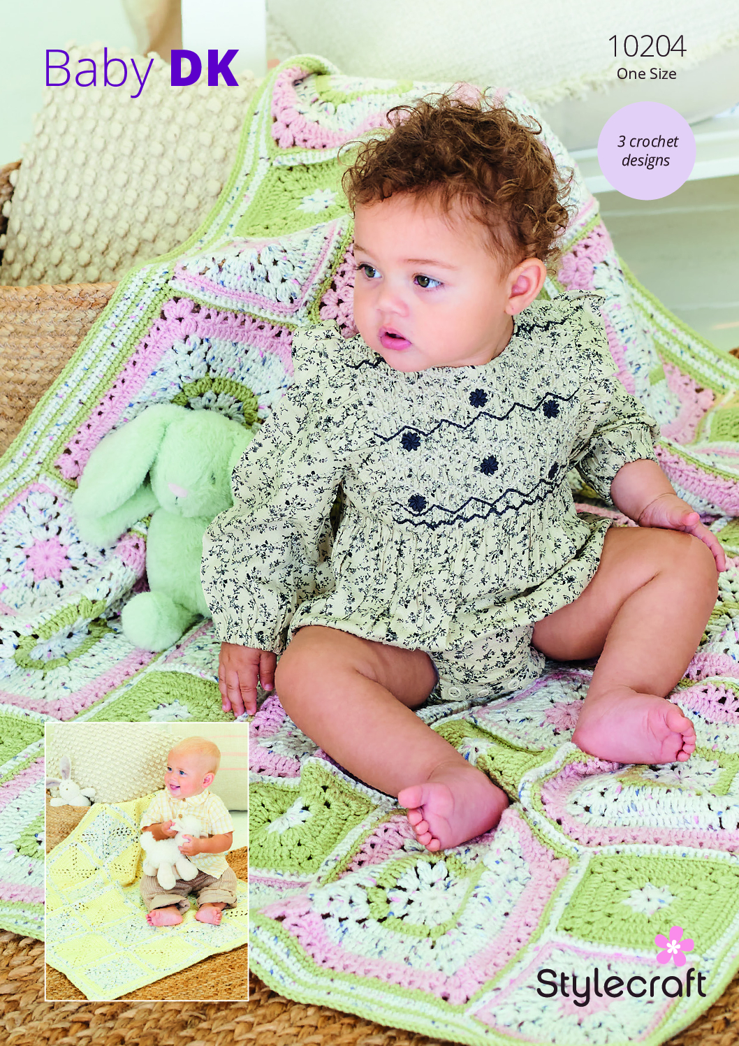 Stylecraft Crochet Blankets in Bambino Dotty & Bambino DK 10204