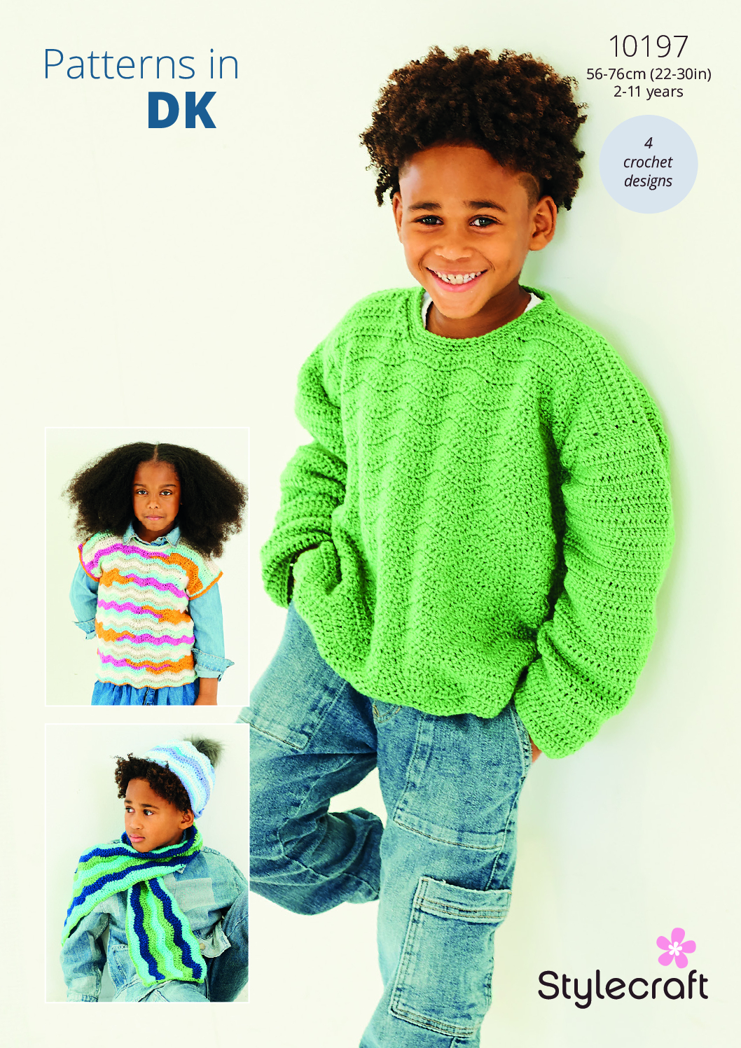 Stylecraft Crochet Sweater, Tank, Scarf & Hat in Wondersoft Merry Go Round DK/Special DK 10197