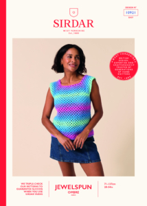 Gradient Granny Square Crochet Vest in Sirdar Jewelspun Ombre Aran (10921)
