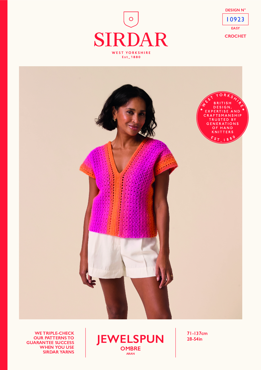 Rhythmic Colour Crochet Top in Sirdar Jewelspun Ombre Aran (10923)