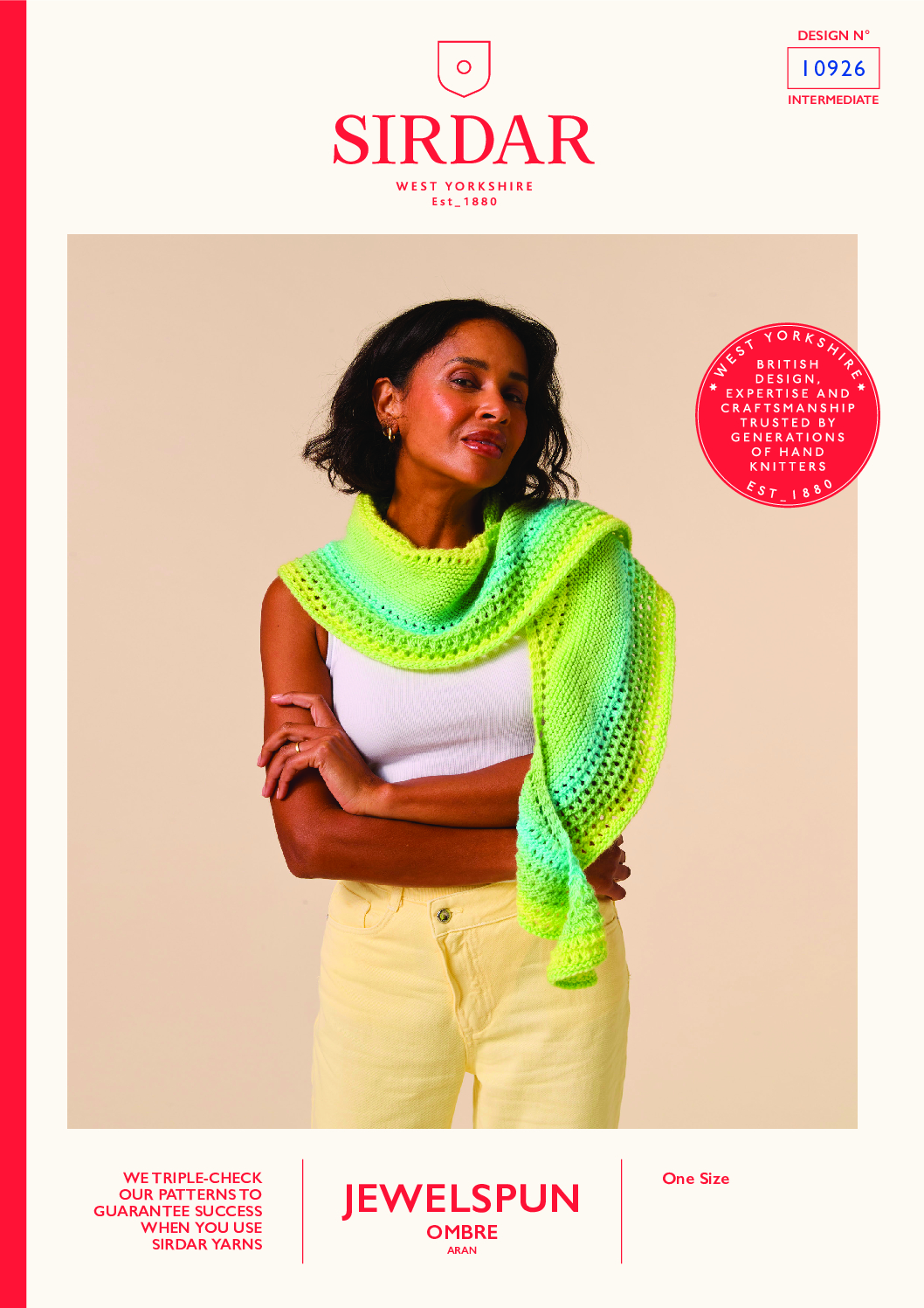 Crescent Glow Shawl in Sirdar Jewelspun Ombre Aran (10926)