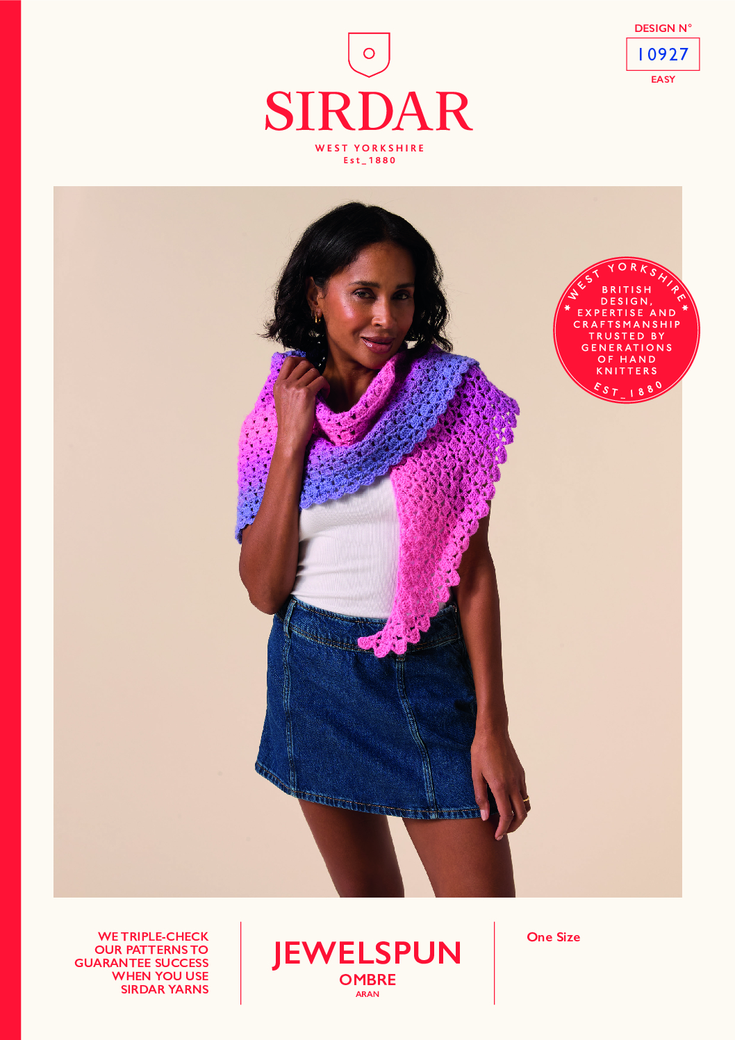 Gradient Crochet Shawl in Sirdar Jewelspun Ombre Aran (10927)