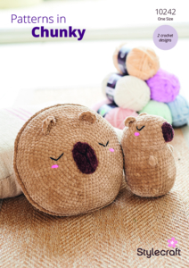 Stylecraft Capybara Plushie & Cushion in Chenille Chunky 10242