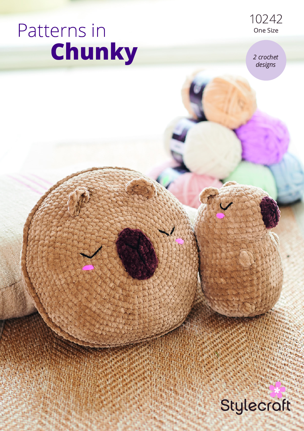 Stylecraft Capybara Plushie & Cushion in Chenille Chunky 10242