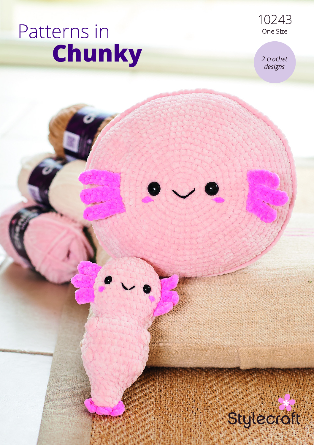 Stylecraft Axolotl Plushie & Cushion in Chenille Chunky 10243