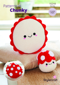 Stylecraft Toadstool Plushie & Cushion in Chenille Chunky 10244